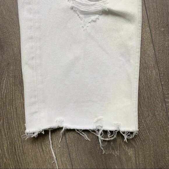 All Saints White Jeans Ivy Destroy Boy Distressed Straight Leg Denim high rise - Picture 9 of 16